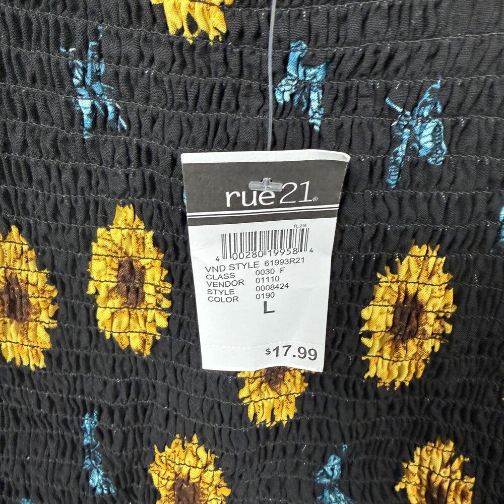 Rue21 Crop Top L Sunflower Butterfly Coquette Fairy Cottagecore Summer Festival - Picture 5 of 12